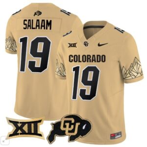 Colorado Buffaloes Rashaan Salaam  #19 Vapor Big 12 Patch   Gold