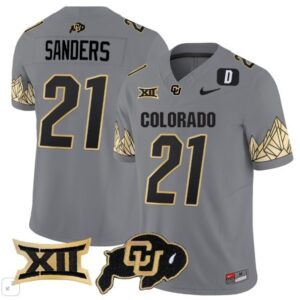 Colorado Buffaloes Shedeur Sanders  #21 Vapor Big 12 Patch   - Gray