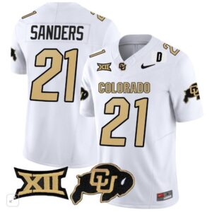 Colorado Buffaloes Shedeur Sanders  #21 Vapor Big 12 Patch   - White