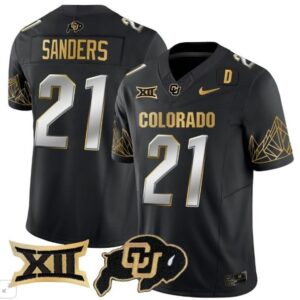 Colorado Buffaloes Shedeur Sanders  #21 Vapor Big 12 Patch   Black Limited