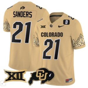 Colorado Buffaloes Shedeur Sanders  #21 Vapor Big 12 Patch   Gold