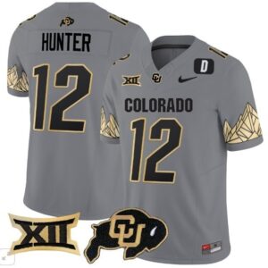 Colorado Buffaloes Travis Hunter  #12 Vapor Big 12 Patch   - Gray