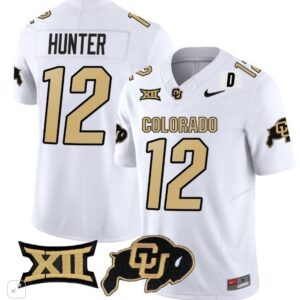 Colorado Buffaloes Travis Hunter  #12 Vapor Big 12 Patch   - White