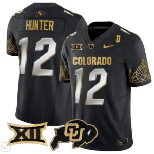 Colorado Buffaloes Travis Hunter  #12 Vapor Big 12 Patch   Black Limited