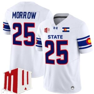 Colorado State Rams Avery Morrow  #25 Home Vapor Patch   White