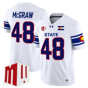 Colorado State Rams Fum McGraw  #48 Home Vapor Patch   White