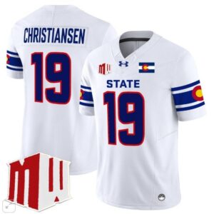 Colorado State Rams Jack Christiansen  #19 Home Vapor Patch   White