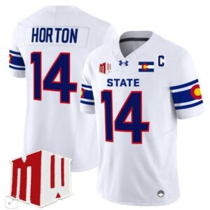 Colorado State Rams Tory Horton  #14 Home Vapor Patch College   White