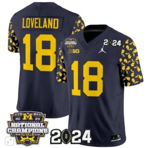 Colston Loveland  #18 Michigan Wolverines 2024 Michigan State Style Vapor  Navy