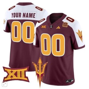 Custom  Arizona State Sun Devils Home Patch Vapor   Maroon Alte