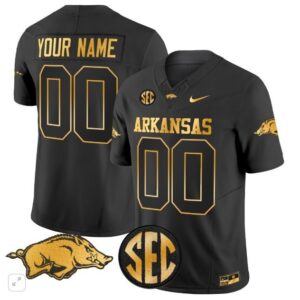 Custom  Arkansas Razorbacks Home Vapor Patch   Black Gold