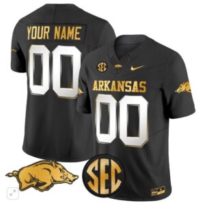 Custom  Arkansas Razorbacks Home Vapor Patch   Black Limited