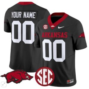 Custom  Arkansas Razorbacks Home Vapor Patch College   Black