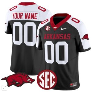 Custom  Arkansas Razorbacks Home Vapor Patch College   Black Alternate