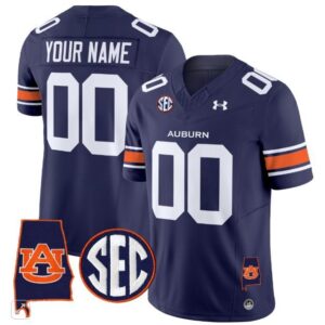 Custom  Auburn Tigers Alabama Patch Vapor SEC   Navy