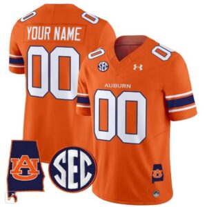 Custom  Auburn Tigers Alabama Patch Vapor SEC   Orange