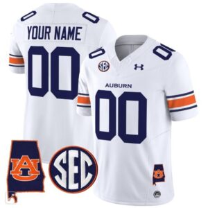 Custom  Auburn Tigers Alabama Patch Vapor SEC   White
