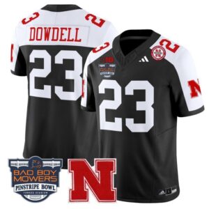 D. Dowdell  #23 Nebraska Cornhuskers 2025 Pinstripe Bowl   Black Alternate