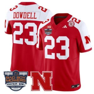 D. Dowdell  #23 Nebraska Cornhuskers 2025 Pinstripe Bowl   Red Alternate