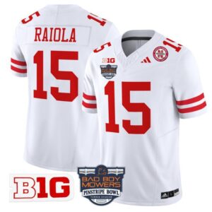D. Raiola  #15 Nebraska Cornhuskers 2025 Pinstripe Bowl B1G Patch   White