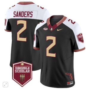 D. Sanders  #2  Florida State Seminoles Scholar Patch Vapor   Black Alternate