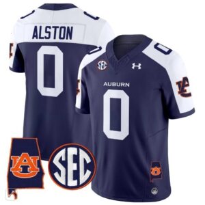 Damari Alston  #0 Auburn Tigers Alabama Patch Vapor SEC   Navy Alternate