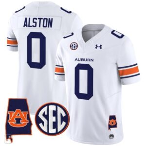 Damari Alston  #0 Auburn Tigers Alabama Patch Vapor SEC   White
