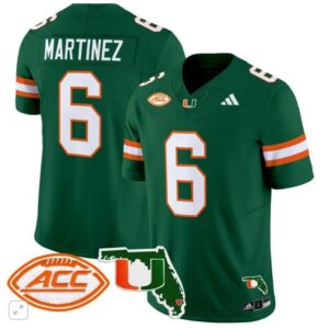 Damien Martinez  #6 Miami Hurricanes Vapor ACC Patch   Green