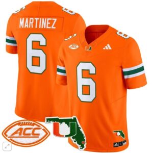 Damien Martinez  #6 Miami Hurricanes Vapor ACC Patch   Orange