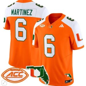 Damien Martinez  #6 Miami Hurricanes Vapor ACC Patch   Orange Alternate