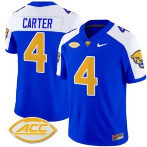 Daniel Carter  #4 Pittsburgh Panthers Vapor ACC Patch   Royal Alternate