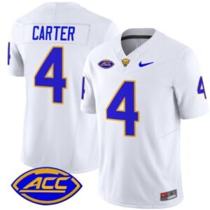 Daniel Carter  #4 Pittsburgh Panthers Vapor ACC Patch   White