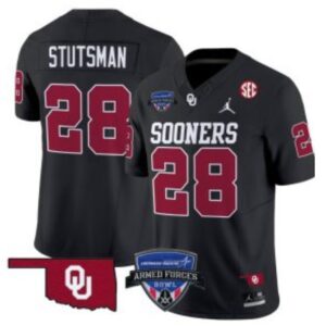 Danny Stutsman  #28 Oklahoma Sooners 2025 Armed Forces Bowl Patch   Black