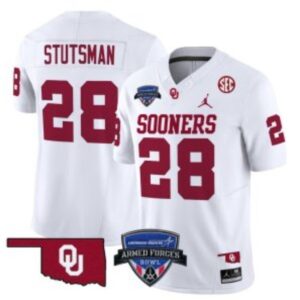 Danny Stutsman  #28 Oklahoma Sooners 2025 Armed Forces Bowl Patch   White