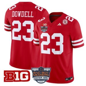 Dante Dowdell  #23 Nebraska Cornhuskers 2025 Pinstripe Bowl B1G Patch   Red