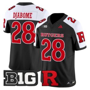 Dariel Djabome  #28 Rutgers Scarlet Knights Vapor Patch   Black Alternate