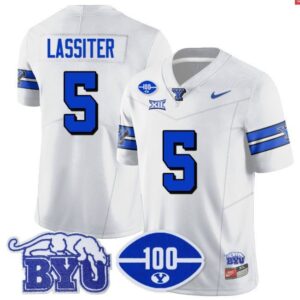 Darius Lassiter  #5 BYU 100th Season 2024 Uniform Vapor Patch College   White