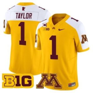 Darius Taylor  #1 Minnesota Golden Gophers Vapor B1G Patch   Gold Alternate