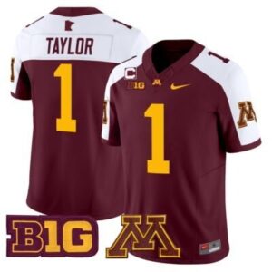 Darius Taylor  #1 Minnesota Golden Gophers Vapor B1G Patch   Maroon Alternate