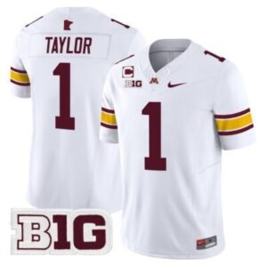 Darius Taylor  #1 Minnesota Golden Gophers Vapor B1G Patch   White