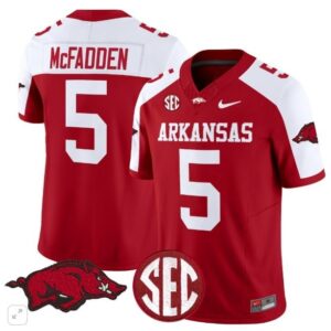 Darren McFadden  #5 Arkansas Razorbacks Home Vapor Patch   Scarlet Alternate