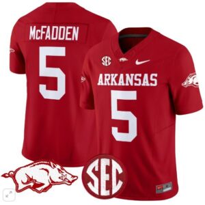 Darren McFadden  #5 Arkansas Razorbacks Home Vapor Patch College   Scarlet