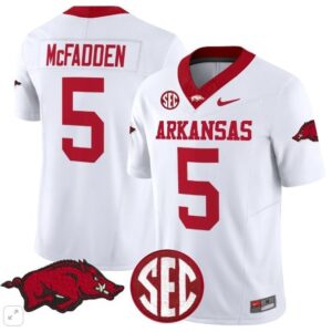 Darren McFadden  #5 Arkansas Razorbacks Home Vapor Patch College   White