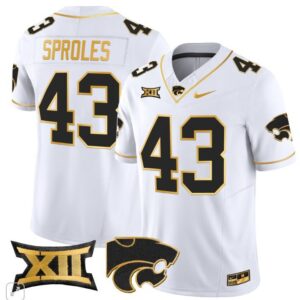 Darren Sproles  #43 Kansas State Wildcats Vapor Patch College   White Gold