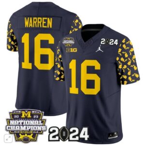 Davis Warren  #16 Michigan Wolverines 2024 Michigan State Style Vapor  Navy