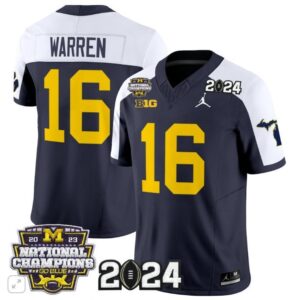 Davis Warren  #16 Michigan Wolverines 2024 Michigan State Style Vapor  Navy Alternate