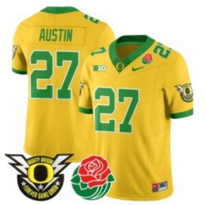 Daylen Austin  #27 Oregon Ducks Mighty Rose Bowl Patch   Gold