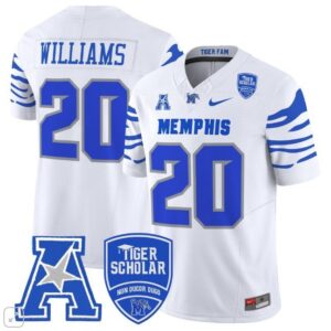 DeAngelo Williams  #20 Memphis Tigers Vapor Patch College  All  White