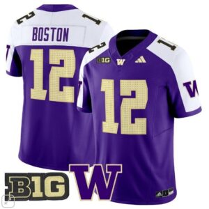 Denzel Boston  #12 Washington Huskies Home Vapor B1G Patch   Purple Alternate