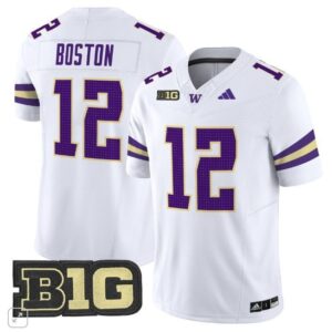 Denzel Boston  #12 Washington Huskies Home Vapor B1G Patch   White